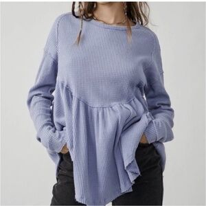Free People We The Free Oh My Babydoll thermal waffle knit top  small NWT